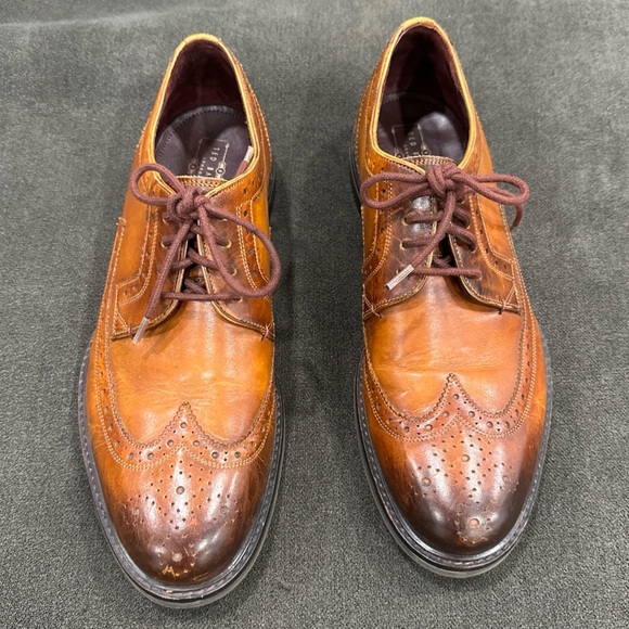 TED BAKER Ttanum 3 Men's Wingtip Brogue Oxford Formal Dress Shoe Brown Tan US 11 - Picture 1 of 12